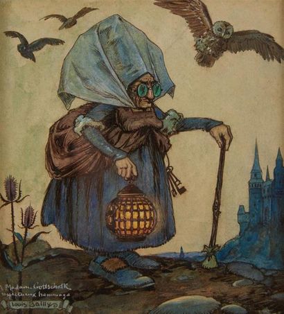 Louis BAILLY (1905 - ?)
La sorcière
Aquarelle,...