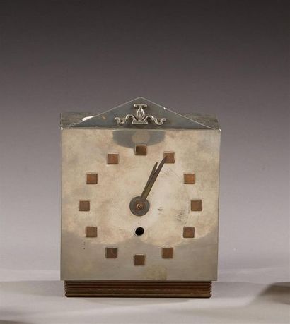 Petite pendule de chevet suédoise en métal...