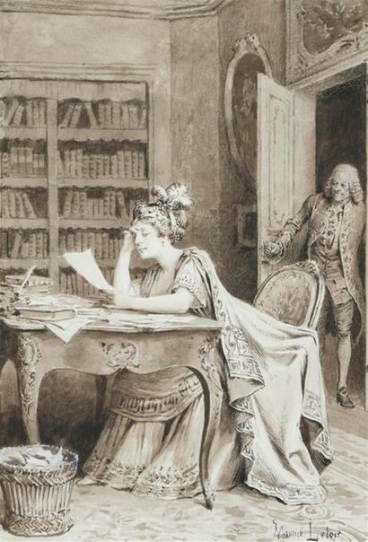 Maurice LELOIR (1853-1940)
Le poudrier -...