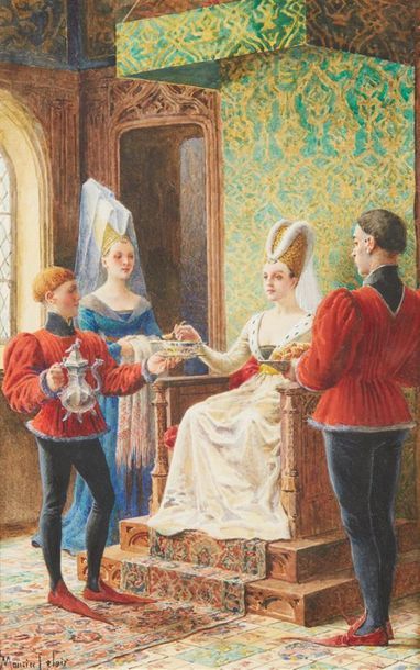 Maurice LELOIR (1853-1940)
Scène troubadour...