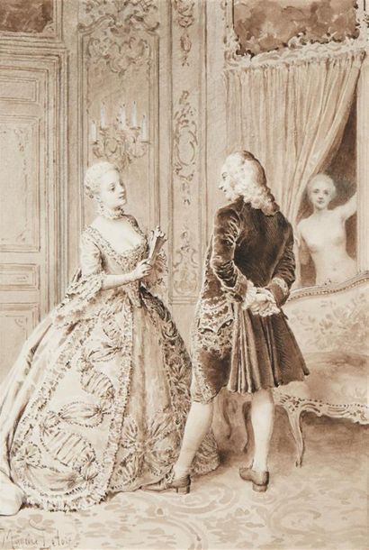 Maurice LELOIR (1853-1940)
Scènes galantes
Deux...