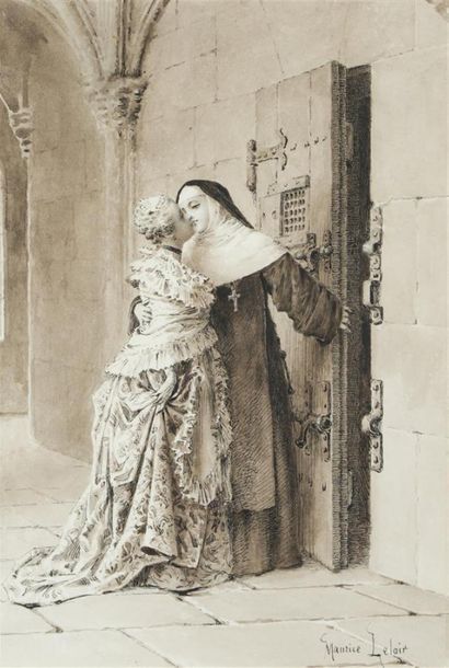 Maurice LELOIR (1853-1940)
Au feu - le baiser
Deux...