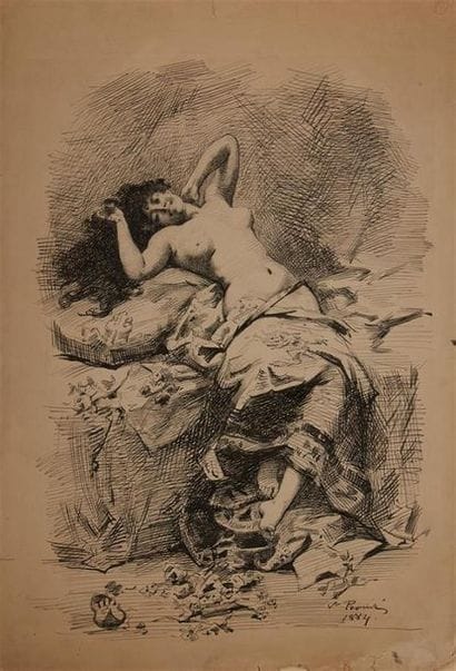 Victor PROUVÉ (1858 - 1943)
Le repos du modèle,...