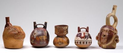 VASE-PORTRAIT. Terre cuite polychrome. A...