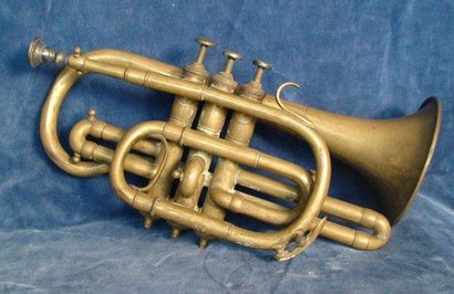 Cornet à piston, début de siècle, en cuivre,...