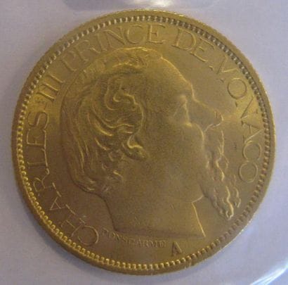Monaco - 100 Francs or Charles III 1886 A...