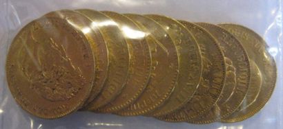 Lot de 9 x 20 Francs or divers