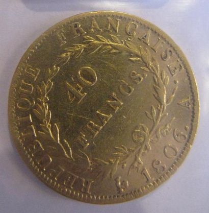 40 Francs or Napoléon Ier tête nue, calendrier...