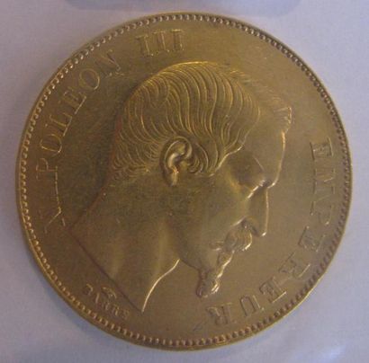 50 Francs Or Napoléon III, tête nue 1856...