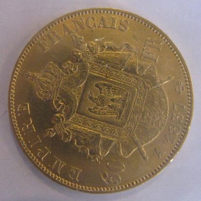 50 Francs Or Napoléon III, tête nue 1857...