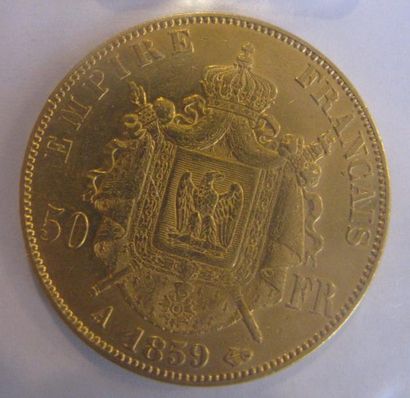 50 Francs Or Napoléon III, tête nue 1859...