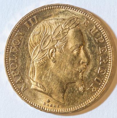 50 Francs or Napoléon III, tête laurée 1862...