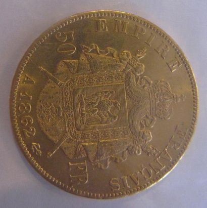 50 Francs or Napoléon III, tête laurée 1862...