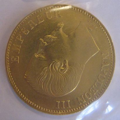 100 Francs or Napoléon III, tête nue 1857...