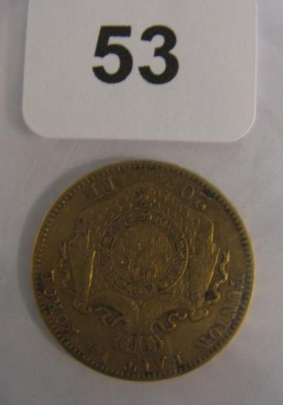 20 Francs or Léopold II de Belgique 1877...
