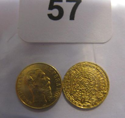 MEXIQUE
2 Médaillettes en or (1g) «Peso ...