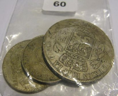 Lot de 3 monnaies diverses (dont 2 en argent)...