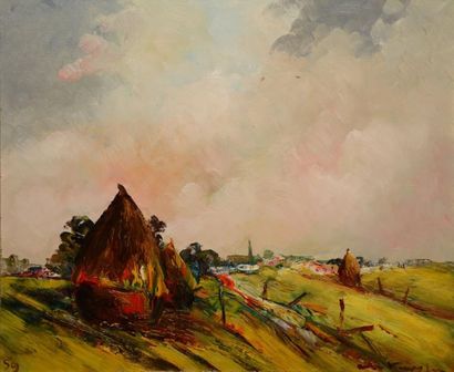 KRUYSENS Antoon, 1898-1977
Paysage aux meules...