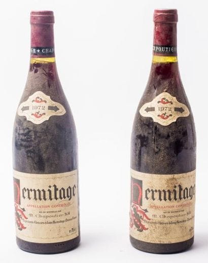 2 Hermitage rouge Maison Chapoutier 1972...