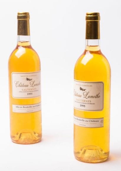 2 Sauternes Château Lamothe 1995 cru classé...
