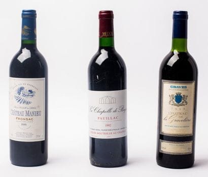 3 1 Fronsac Manieu 1998 + 1 Graves la gravelière...