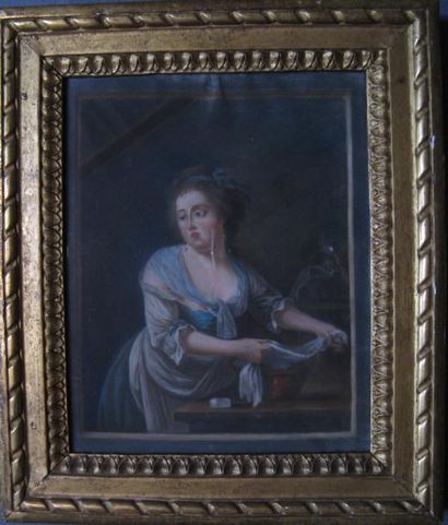 Ecole de la fin du XVIIIè siècle
Femme à...