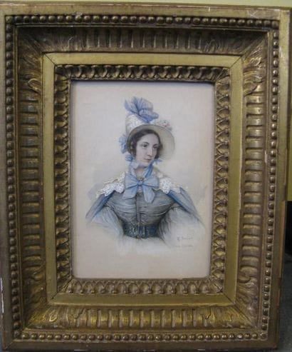 Th. TASSIER, XIXe
Portrait de femme, d'après...