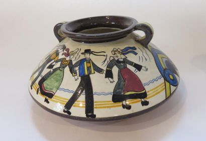 KERVELLA - HB Quimper
Vase à panse aplatie...