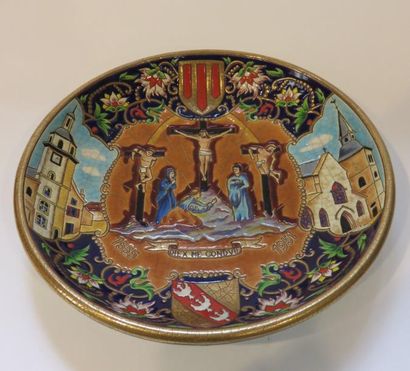 LONGWY
Plat rond creux en céramique à décor...