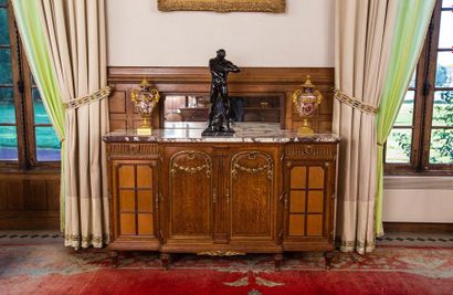 Mobilier de salle à manger en chêne maillé,...