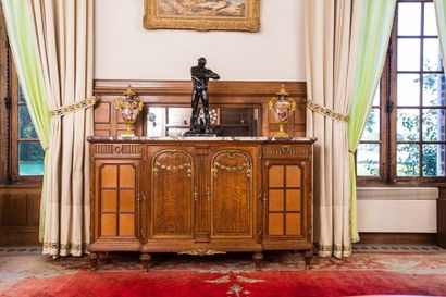 Mobilier de salle à manger en chêne maillé,...