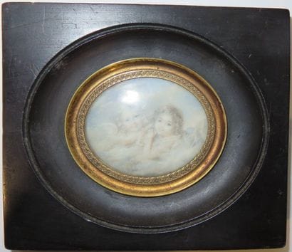 École du XIXe siècle
Deux anges souriant...
