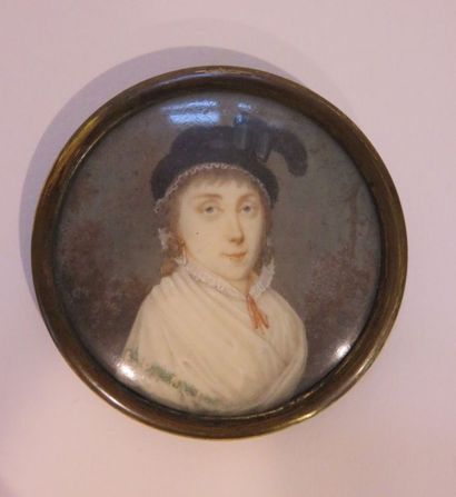 École du XIXe siècle
Femme coiffée d'un chapeau...