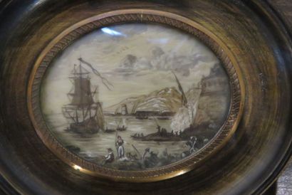 ANTONIO
Deux miniatures ovales figurant des...
