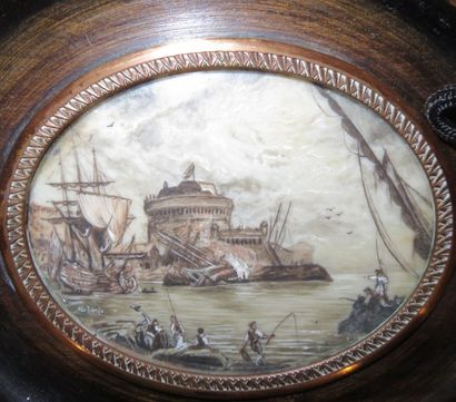 ANTONIO
Deux miniatures ovales figurant des...