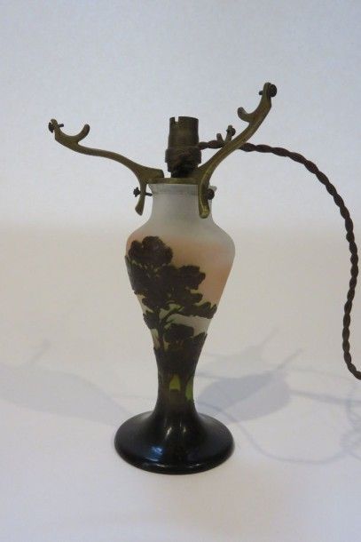 Emile GALLÉ
Pied de lampe sur piédouche en...