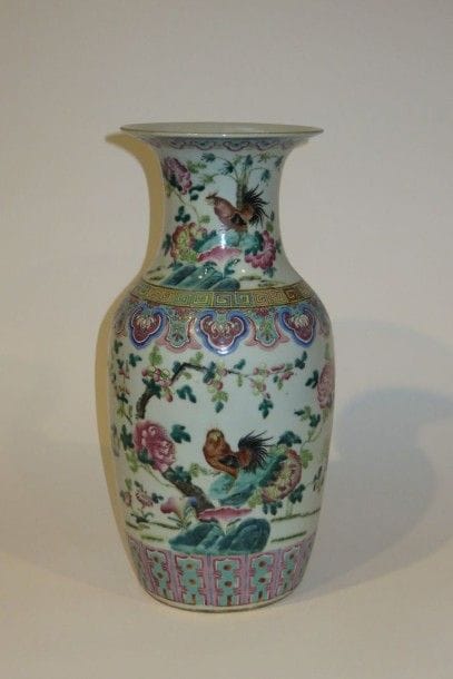 CHINE
Grand vase piriforme à large col en...