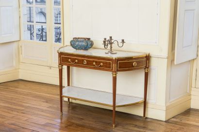 Console desserte en acajou et placage d'acajou....