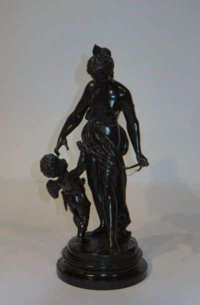 D'après GUILLEMIN
Amour désarmé Bronze repatiné...