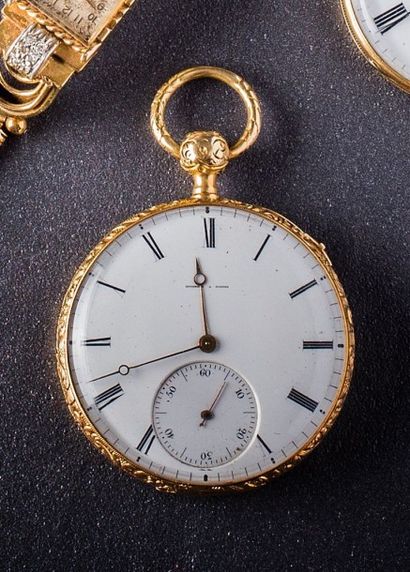 Montre de poche à sonnerie en or jaune, à...