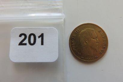 10 Francs or Napoléon III, tête nue 1857...