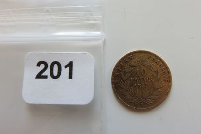 10 Francs or Napoléon III, tête nue 1857...
