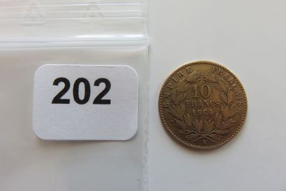 10 Francs Or Napoléon III, tête Laurée 1864...