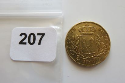 20 Francs Or Louis XVIII, buste habillé 1814...
