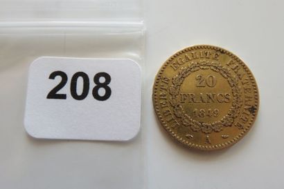 20 Francs Or Génie, seconde république 1849...