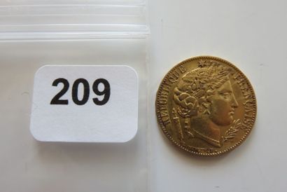 20 Francs Or Cérès 1849 A TB + à TTB