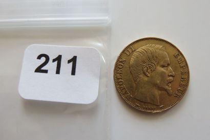 20 Francs or Napoléon III, tête nue 1854...