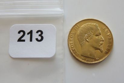 20 Francs or Napoléon III, tête nue 1859...