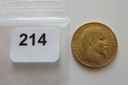 20 Francs or Napoléon III, tête nue 1860...