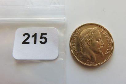 20 Francs Or Napoléon III, tête Laurée 1862...